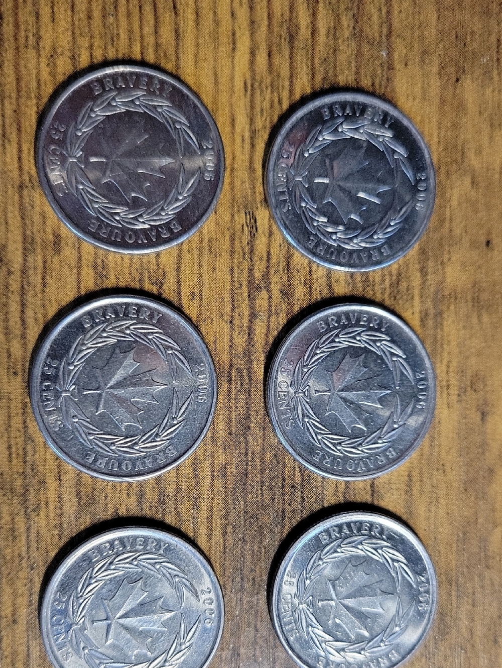 2006 Canadian 25 Cent Commerative Coin Lot - Silver Tone - Maple Leaf Design